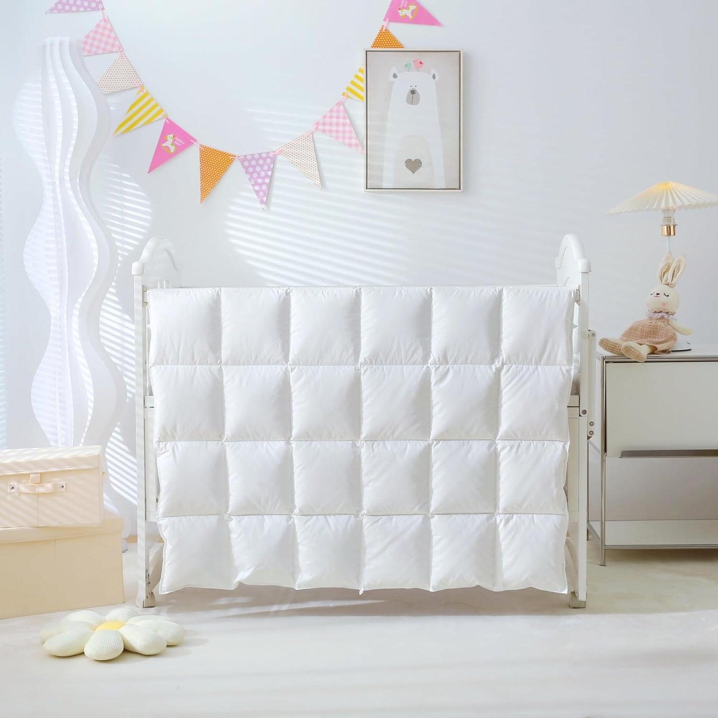 Baby Crib Comforter 100% Natural Goose Down for All Seasons