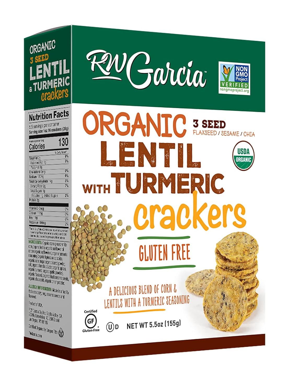 Organic Lentil & Turmeric Crackers for Healthy Snacking