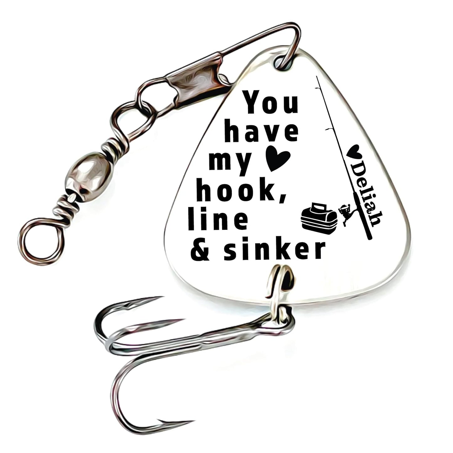 Personalized Fishing Lure for Him - Hook & Sinker Gift!