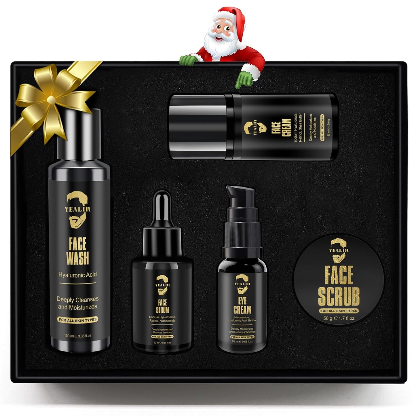 Mens Anti-Aging Skin Care Kit for Wrinkle Reduction & Hydration