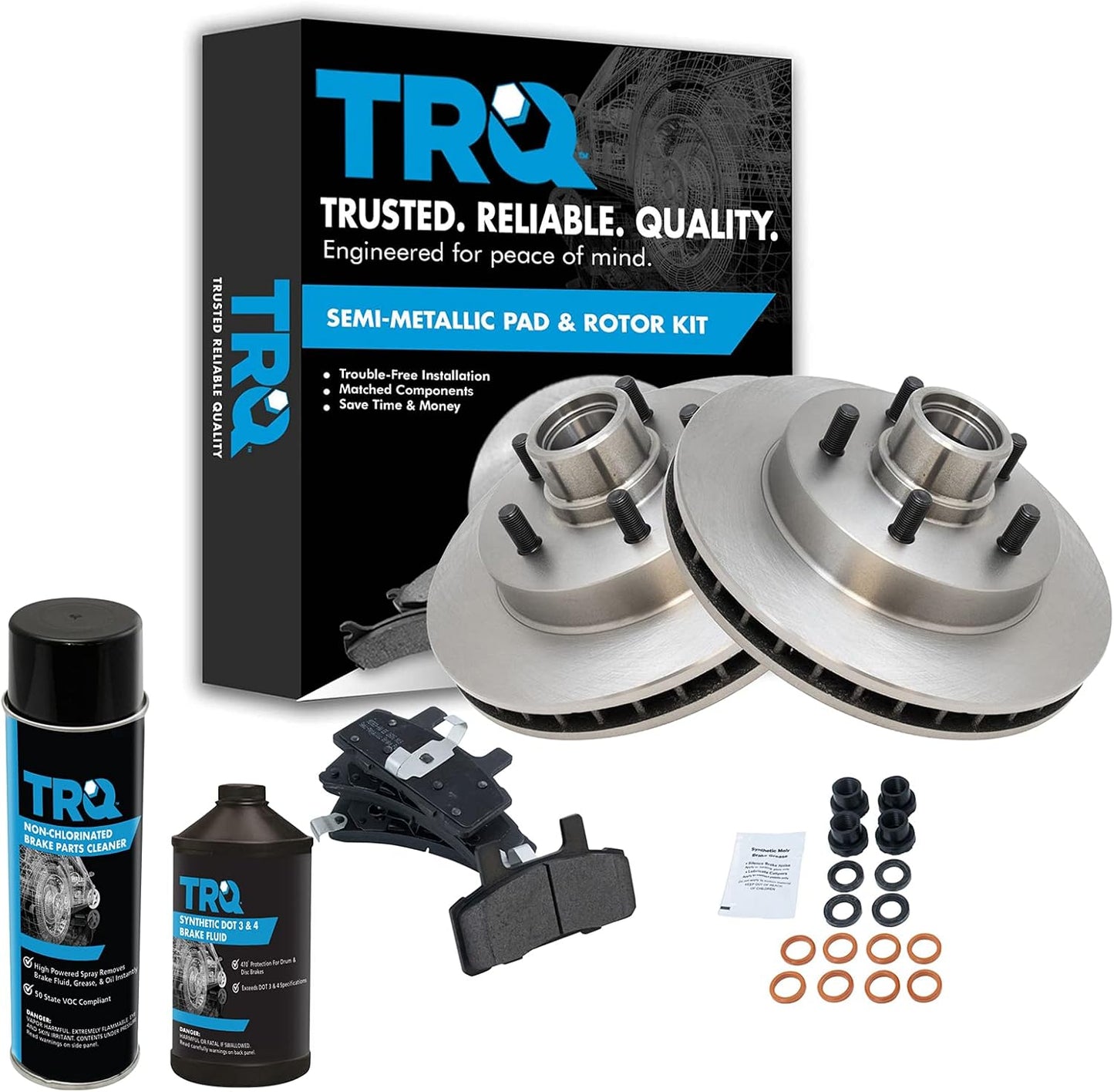 TRQ Front Brake Pad & Rotor Kit for Chevrolet and GMC Models