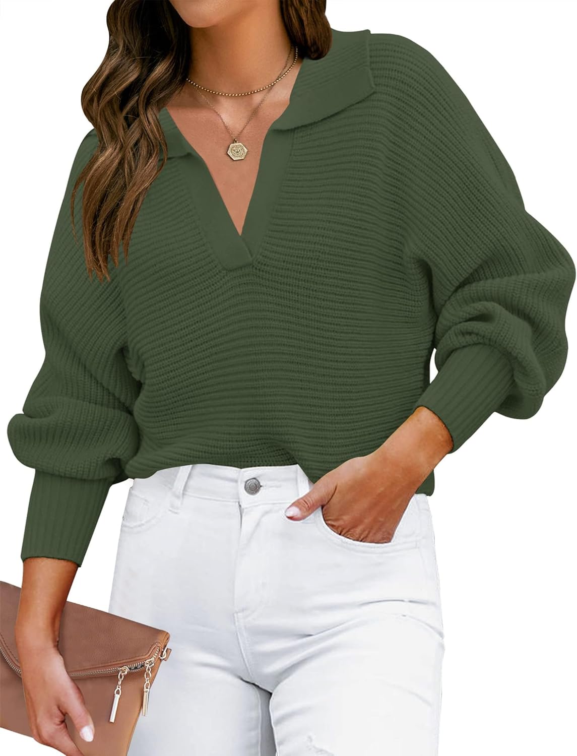 ZESICA Women's Comfy Loose Casual Pullover Sweater Jumper Top