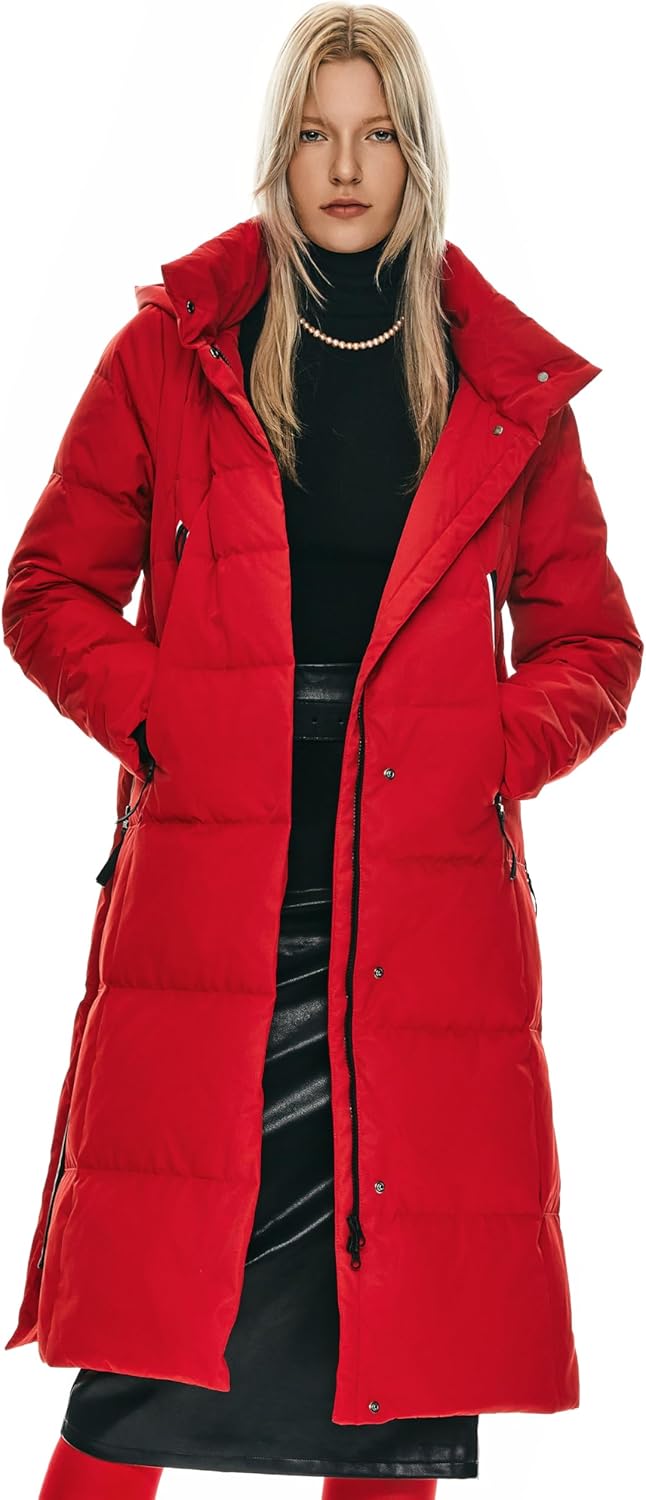 Orolay Women's Thickened Long Down Jacket for Winter Comfort
