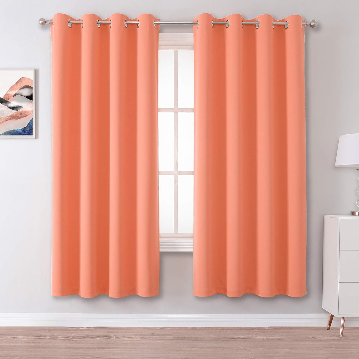 DUALIFE Coral Curtains 72 Inch Length for Stylish Home Decor