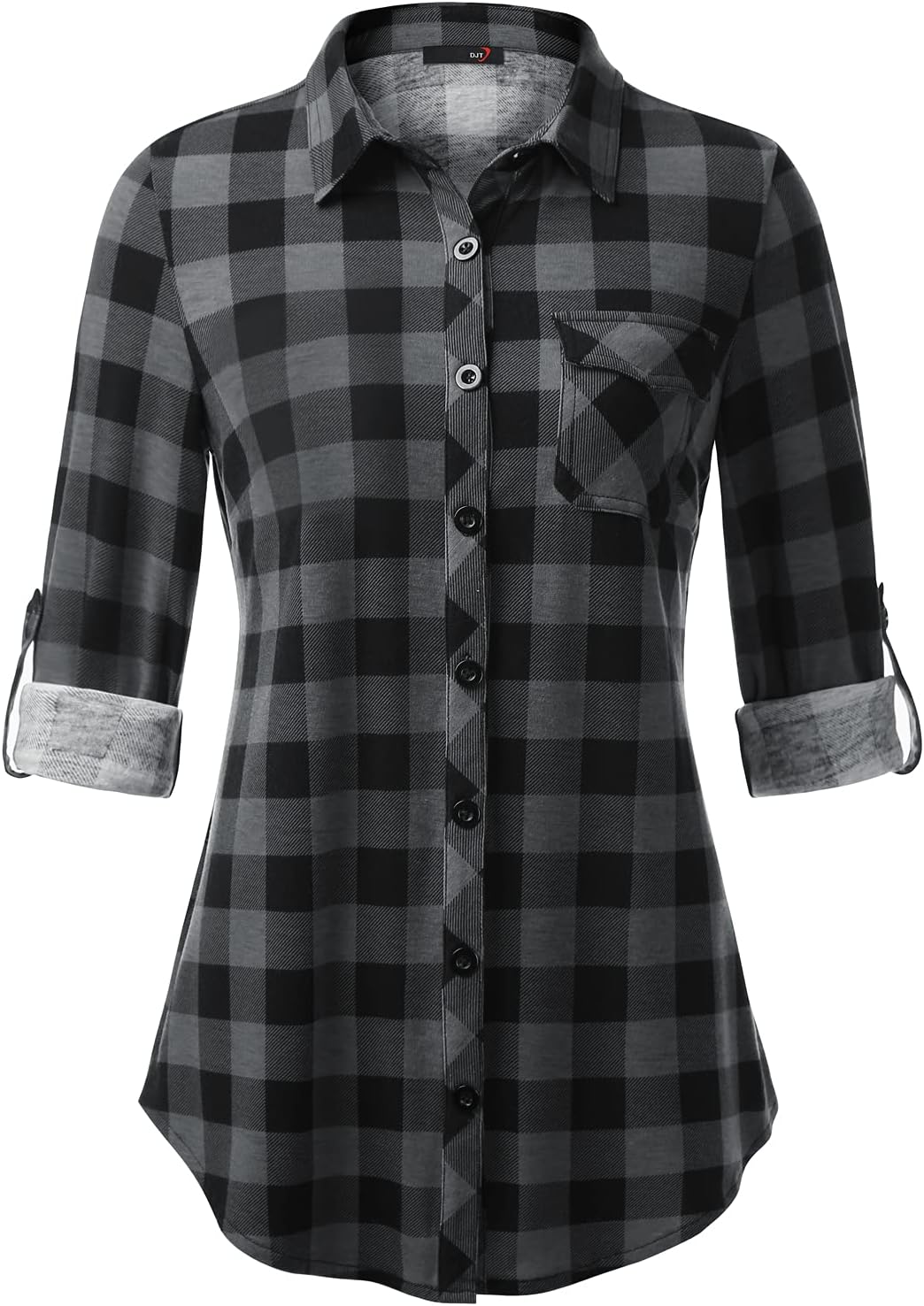 DJT Womens Soft Knitted Shirts for Casual and Work Wear