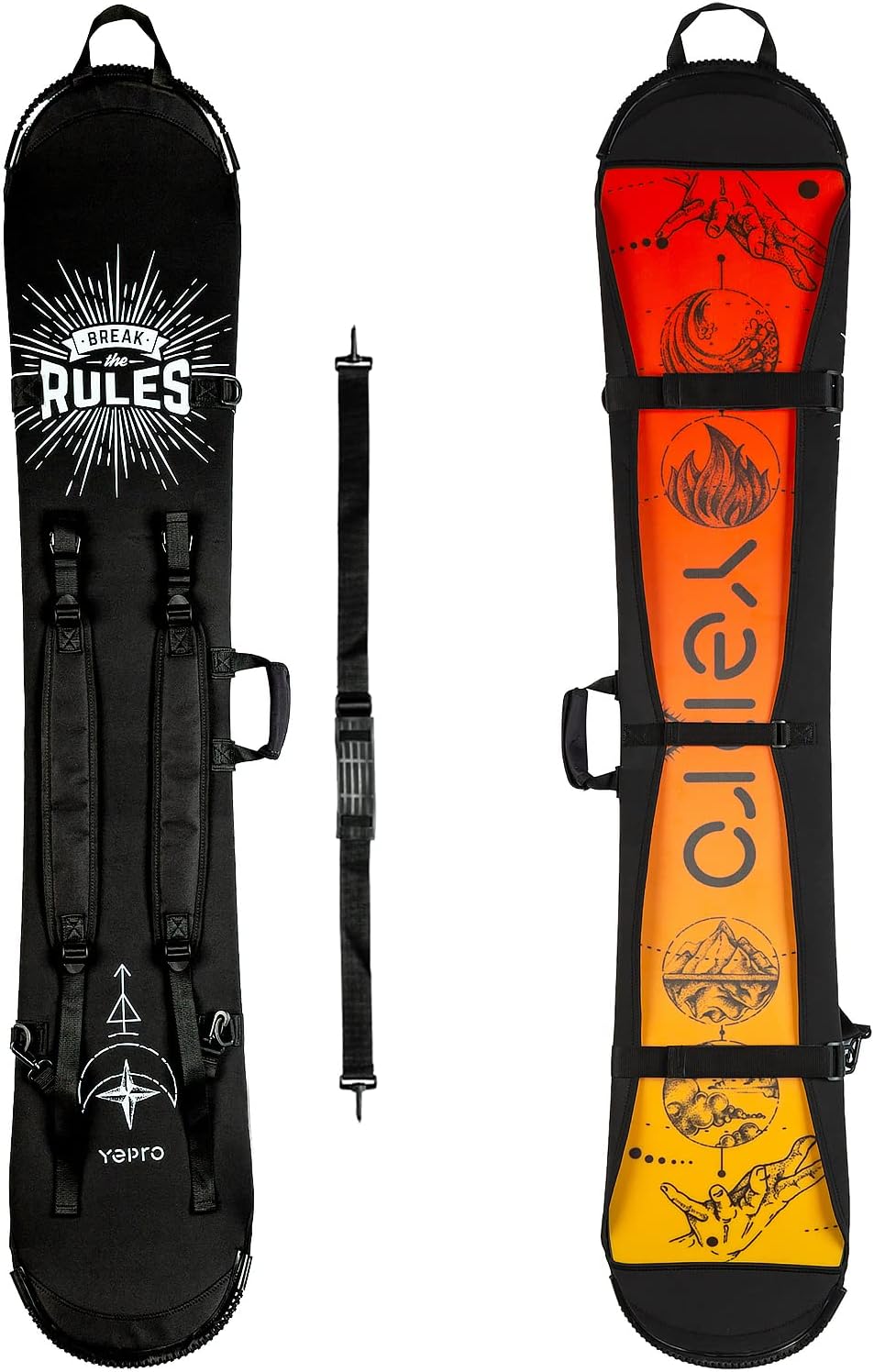 Yepro Snowboard Cover: Adjustable, Soft, Shoulder Strap
