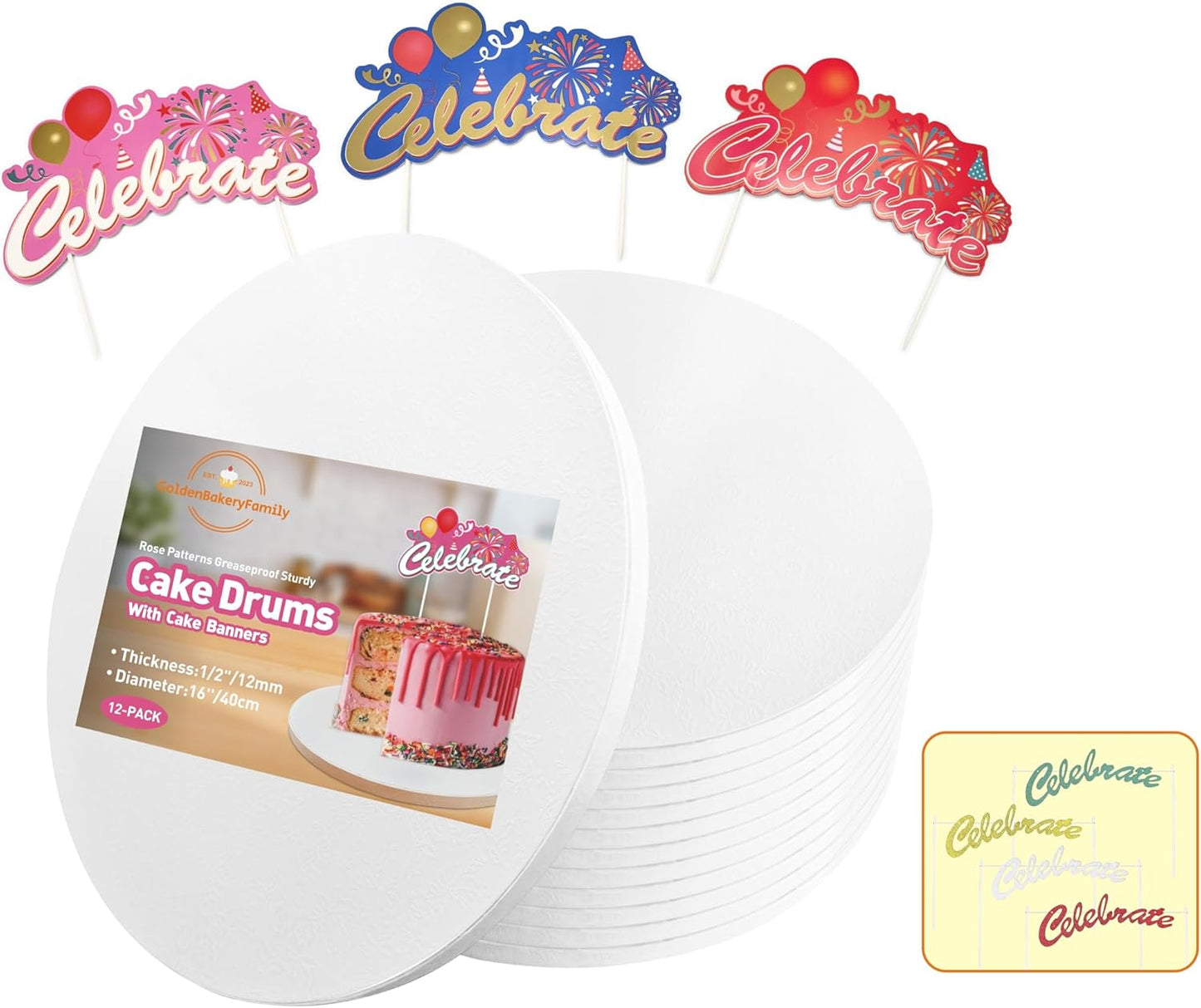 16 Inch Cake Drums for Sturdy Multi-Tiered Party Cakes