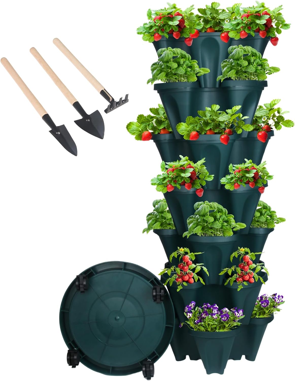 Vertical Planter 7 Tier Stackable Planters for Indoor Outdoor Use