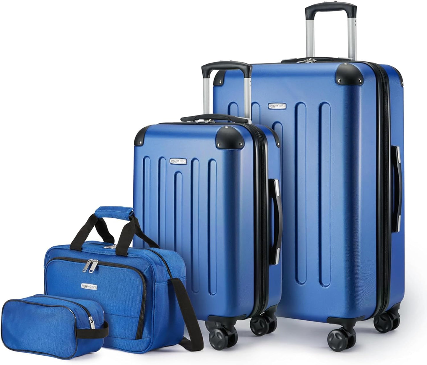 4-Piece Luggage Set with Hardside Suitcases and Tote Bags
