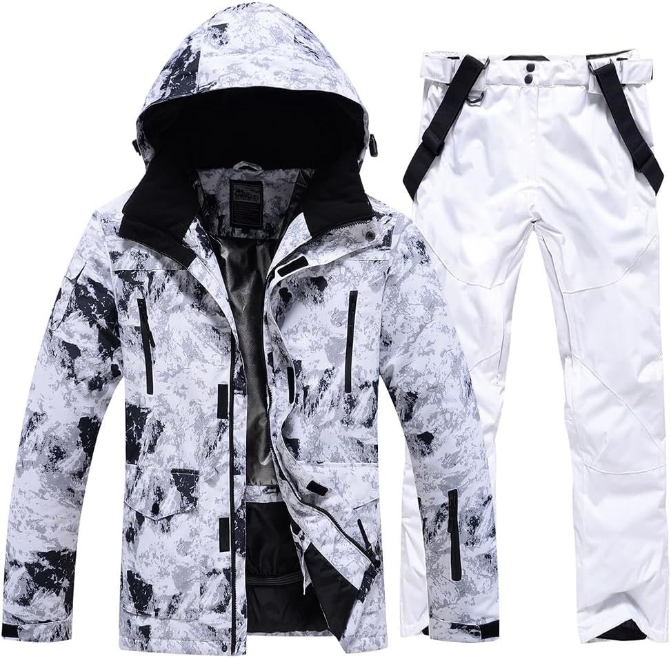 Men's Ski Suit Waterproof Snow Suit Set for Winter Activities
