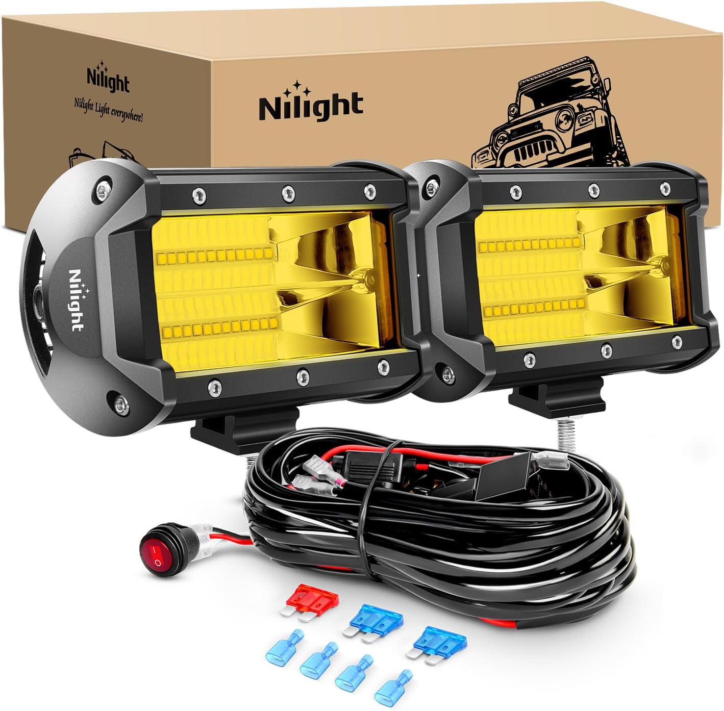 Nilight ZH304 5Inch 72W LED Light Bar for Off-Road Use