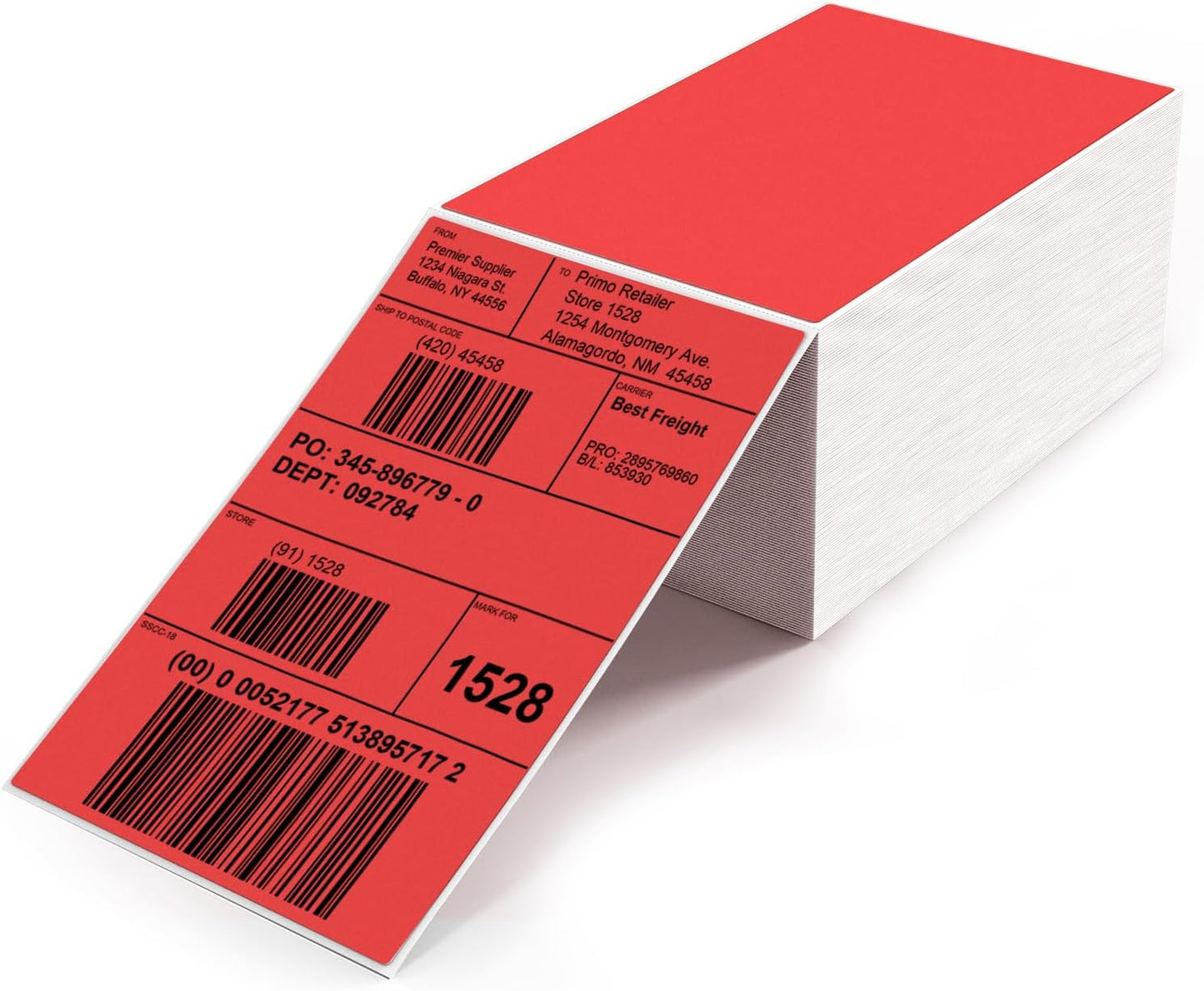 500PCS Red Fanfold Waterproof Shipping Labels by YIKIADA