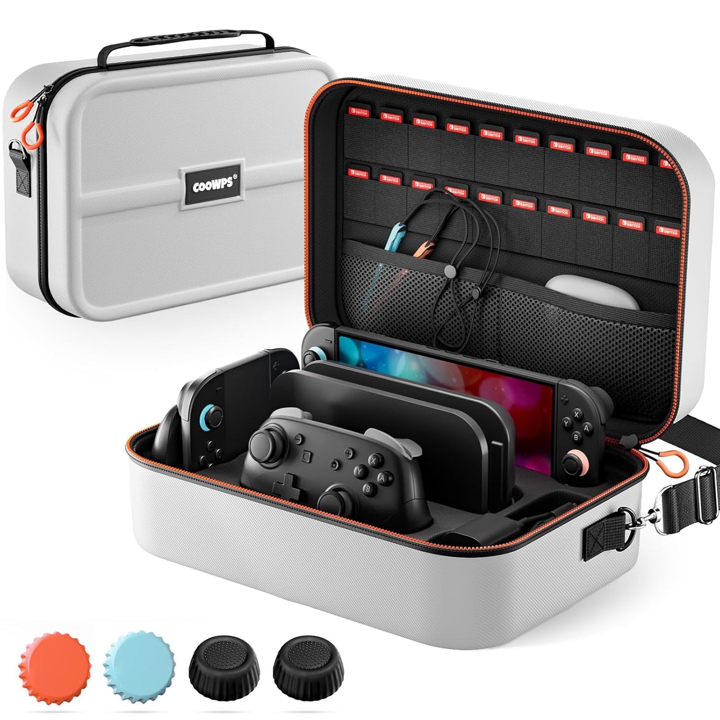 COOWPS Switch 2 Case for Nintendo Switch 2 with Thumb Grips