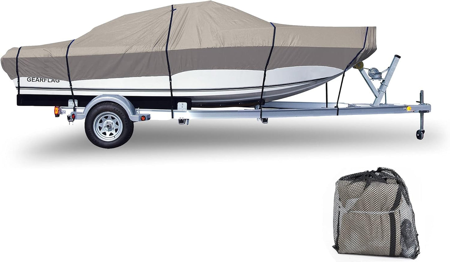 GEARFLAG Heavy Duty Trailer Boat Cover for 20-22 ft V-Hull