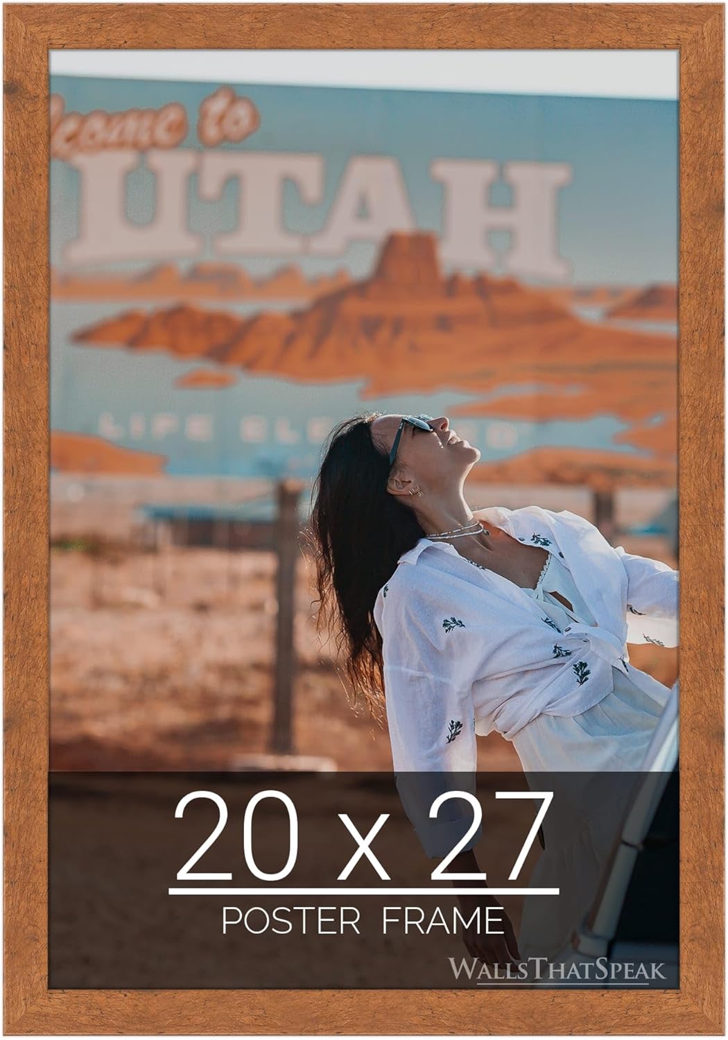 20x27 Light Walnut Rustic Pine Picture Frame for Artwork