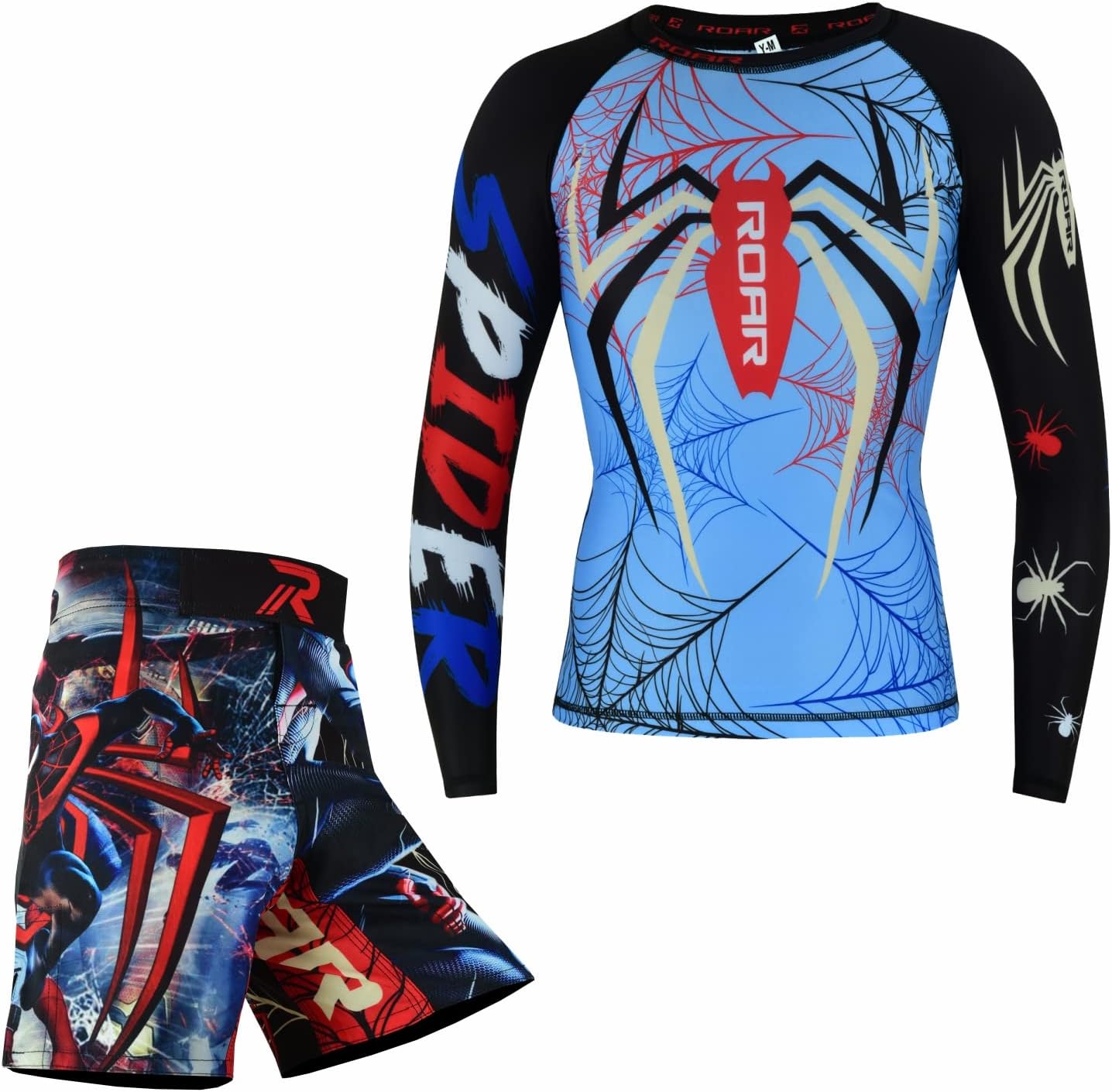 ROAR-INT Kids MMA Rash Guard & BJJ Shorts Set for Training