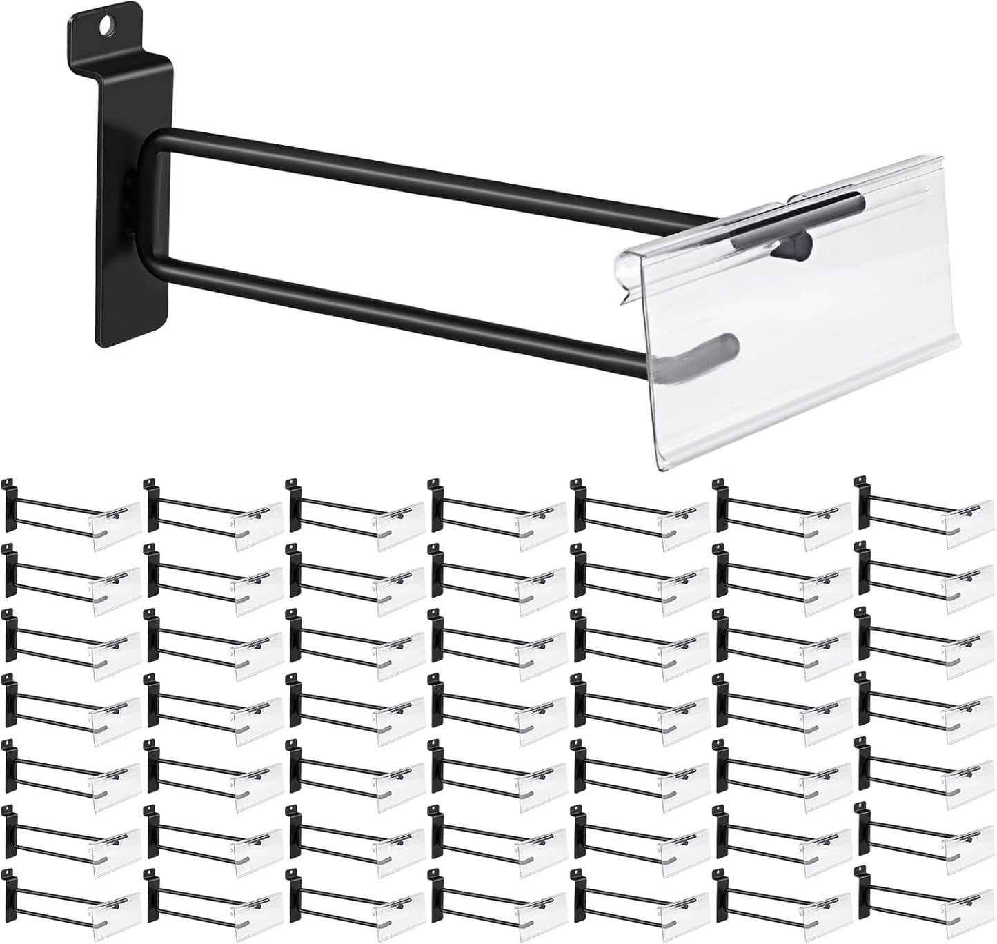 Polmart Heavy Duty Black Slatwall Panel Hooks - 50 Pack for Storage