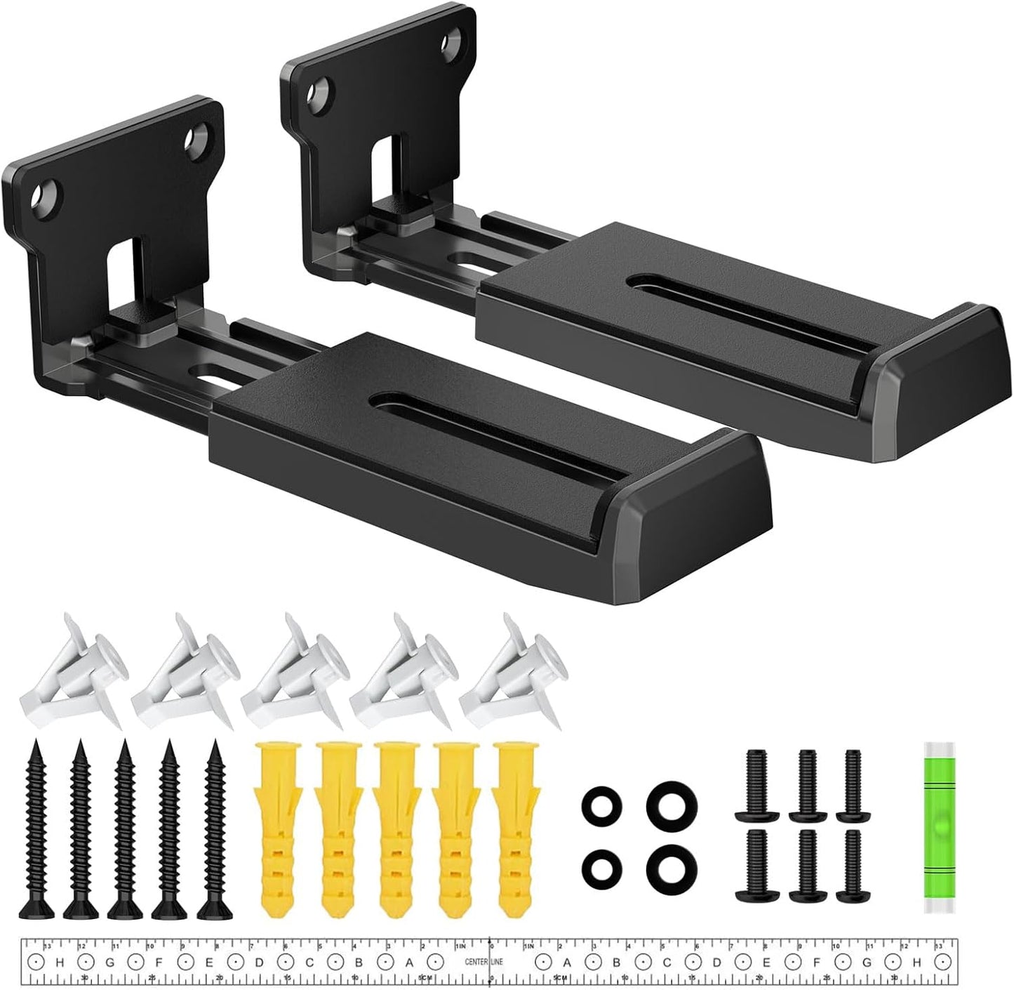 Universal Soundbar Wall Mount - Holds up to 33 lbs, Adjustable Depth, sleek Black design - ZUOLACO