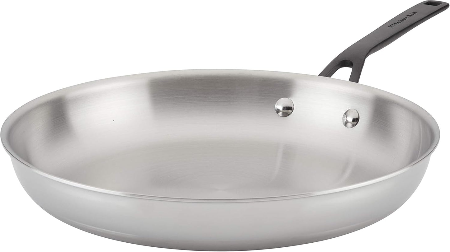 KitchenAid 5-Ply Clad Stainless Steel Fry Pan for Versatile Cooking