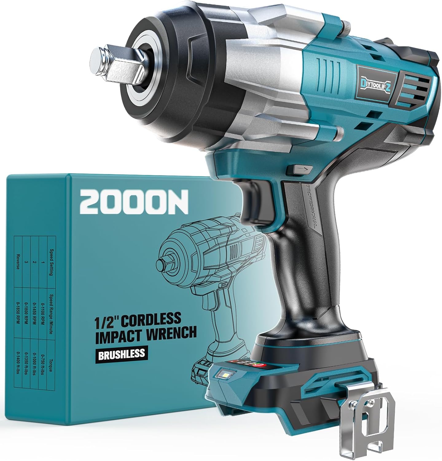 Cordless Impact Wrench 1/2 inch for Makita 18V Battery Power