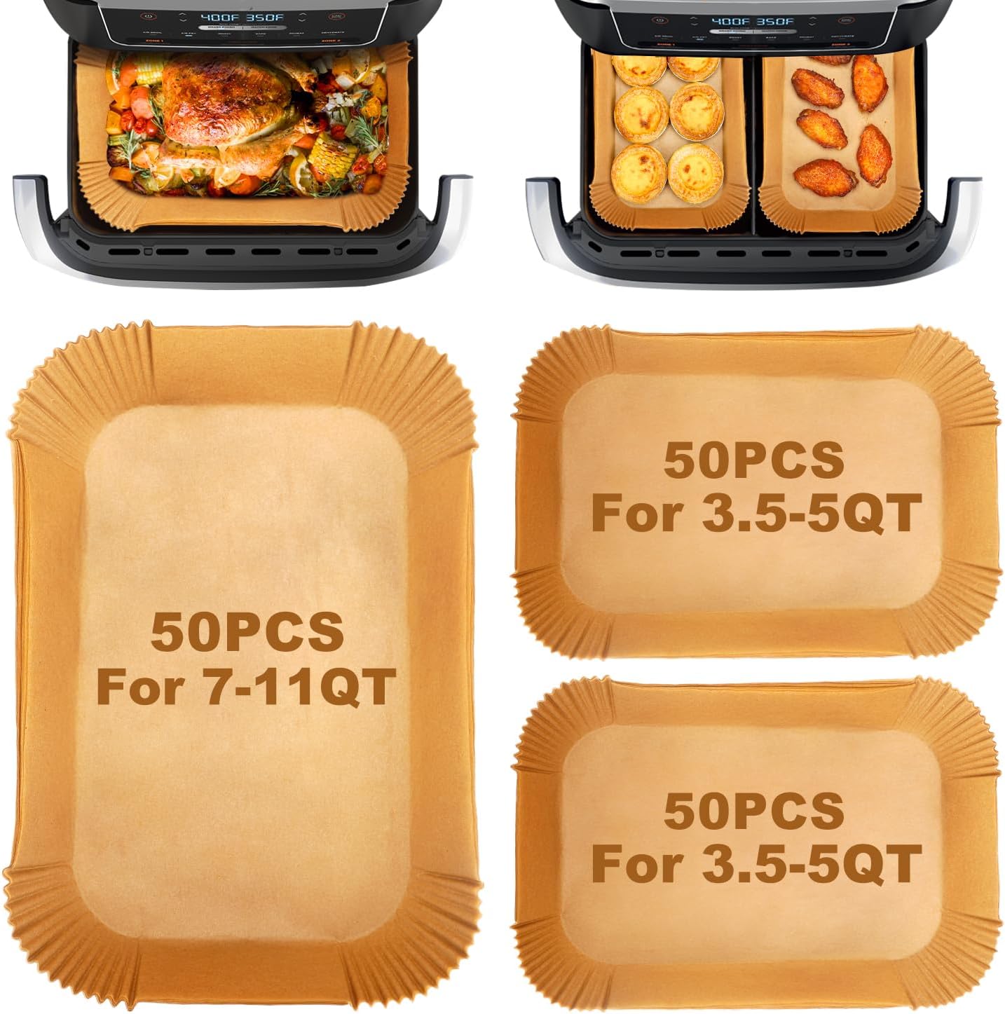 100 Pcs Small Air Fryer Liners: Non-stick, Easy Cleanup