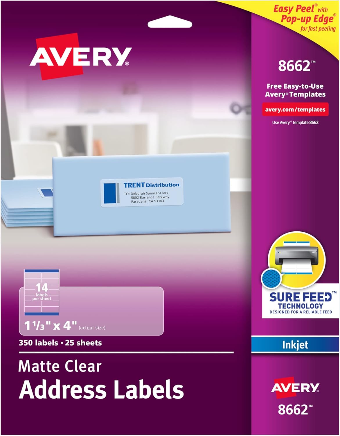 Avery Printable Address Labels with Sure Feed for Easy Use