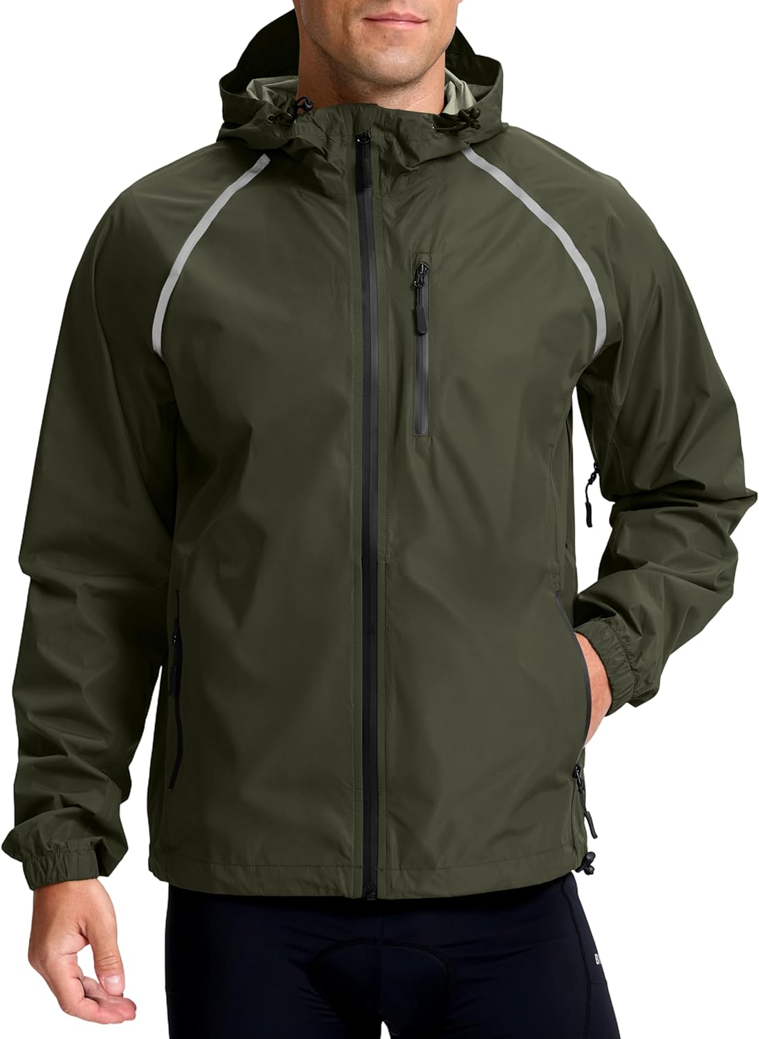 Men's Cycling Rain Jacket Waterproof Lightweight Packable Windbreaker