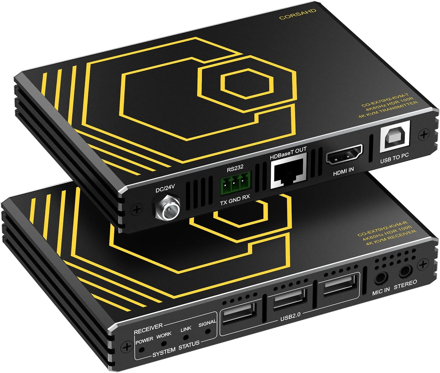 HDMI KVM Extender 4K 60Hz HDR Over Cat5e/6 Up to 300ft