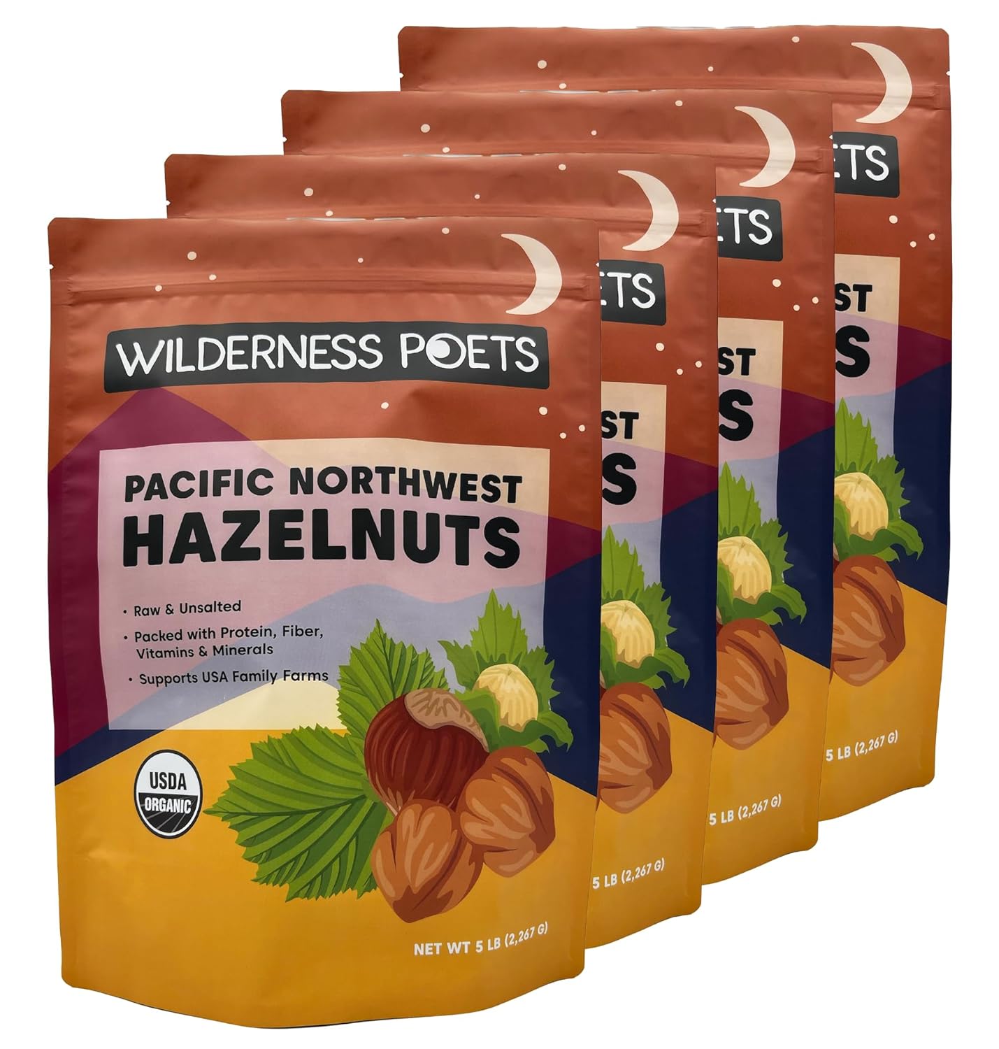 Organic Pacific Northwest-Grown Hazelnuts - Raw Whole Nuts