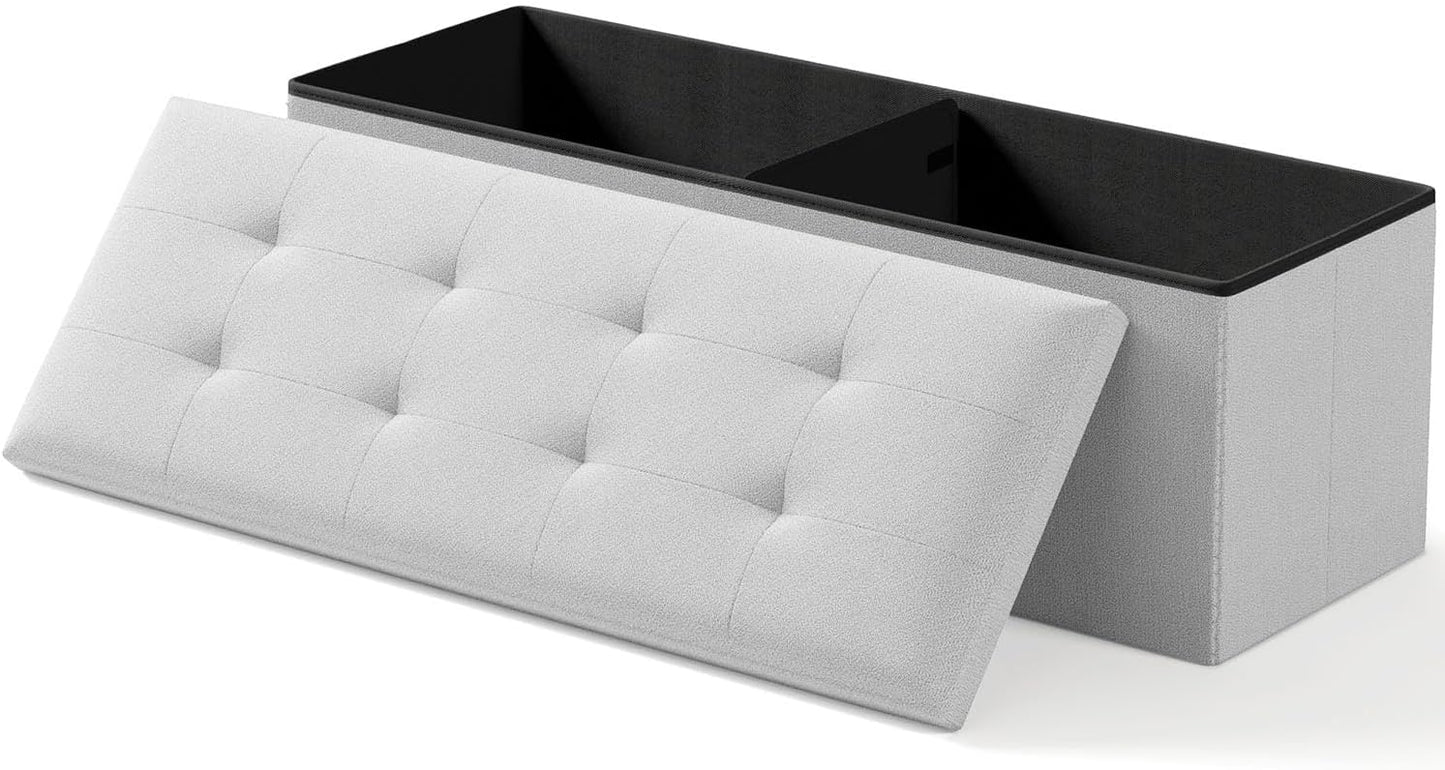 Folding Storage Ottoman Bench for Living Room and Bedroom Use