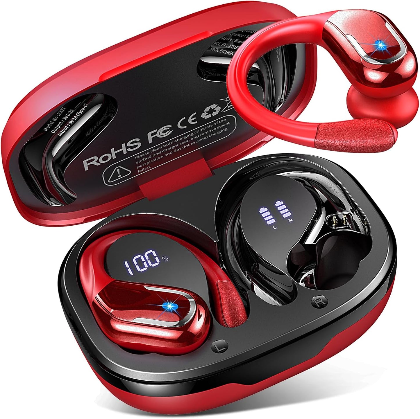 Rulefiss Wireless Earbuds: 75Hrs Playtime, IP7 Waterproof, Sporty Stereo Sound