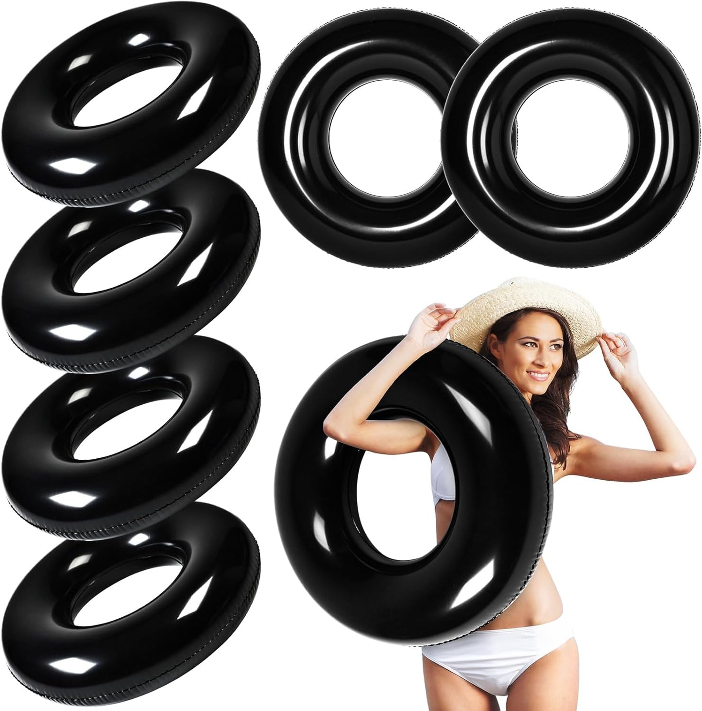 6 Pcs Inflatable Pool Floats for Adults - Perfect for Summer Fun