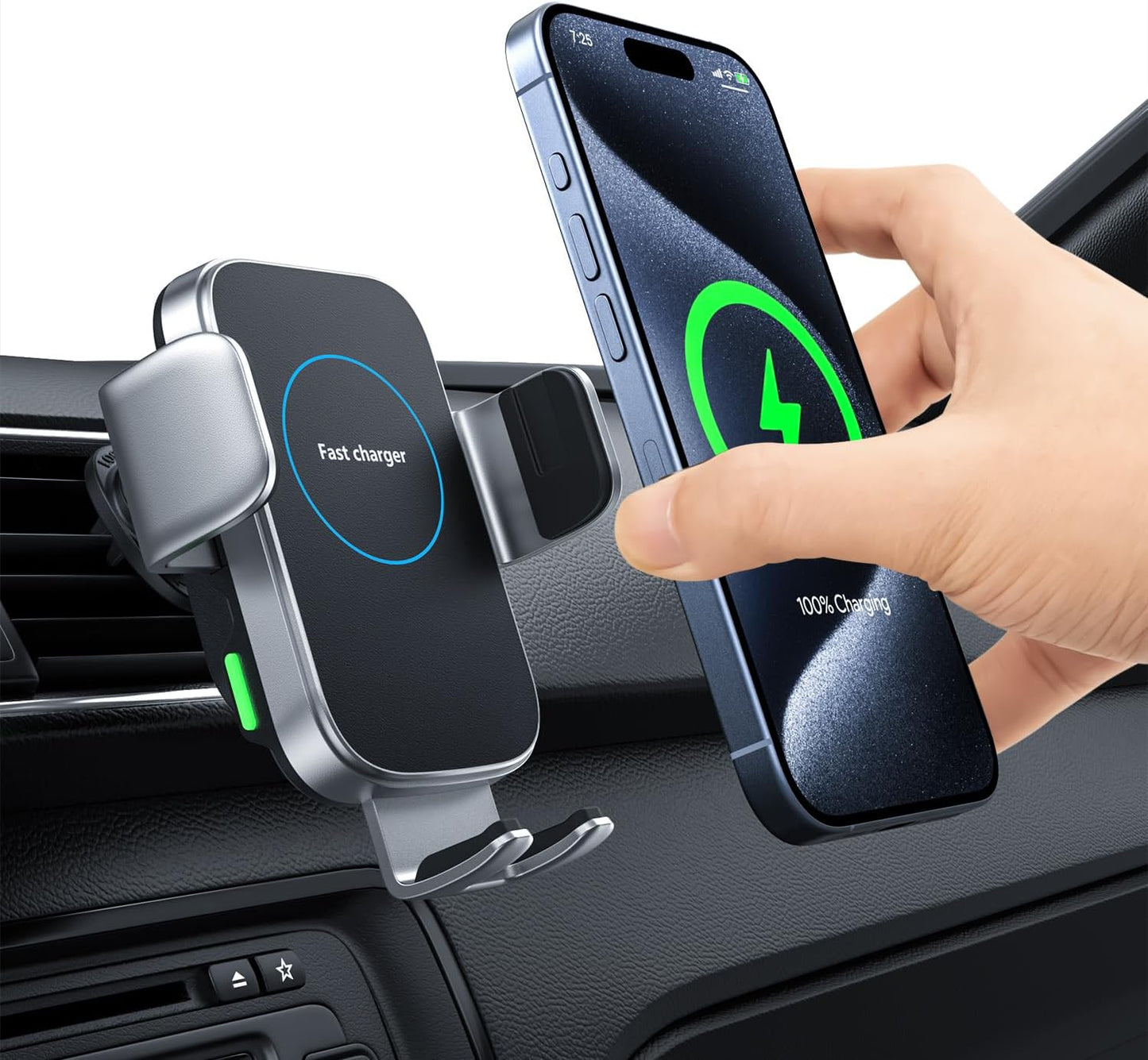 Fast Wireless Charging Mount for iPhone & Samsung