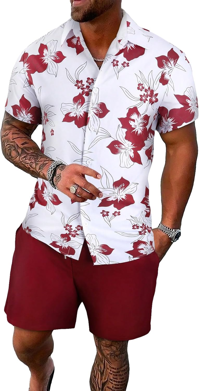 GORGLITTER Men's Vacation Beach Outfits for Stylish Summer Fun