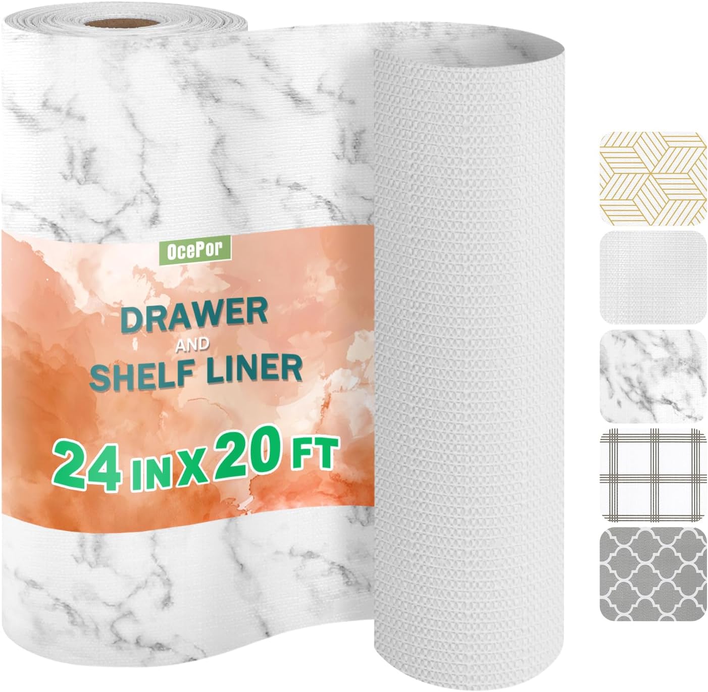 OcePor Non-Adhesive Drawer and Shelf Liner for Kitchen Use