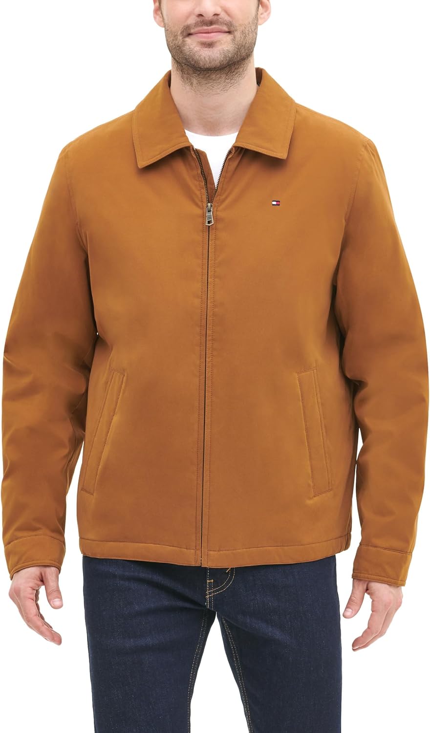 Tommy Hilfiger Mens Lightweight Zip-up Microtwill Golf Jacket