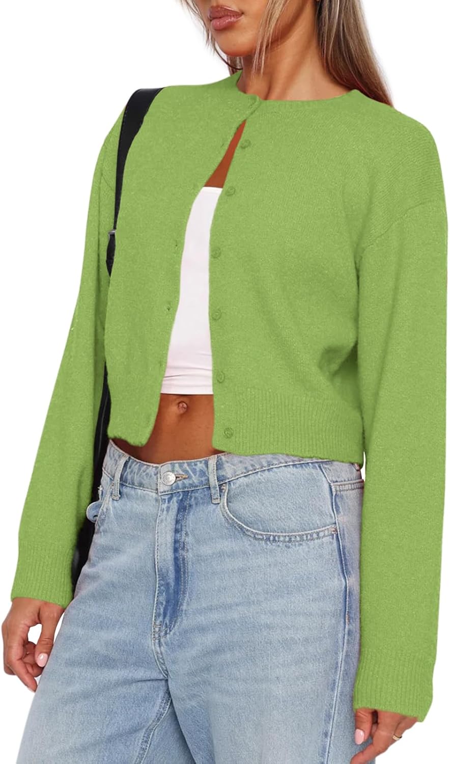 Cropped Cardigan Sweaters for Women - Stylish Y2K Knit Top