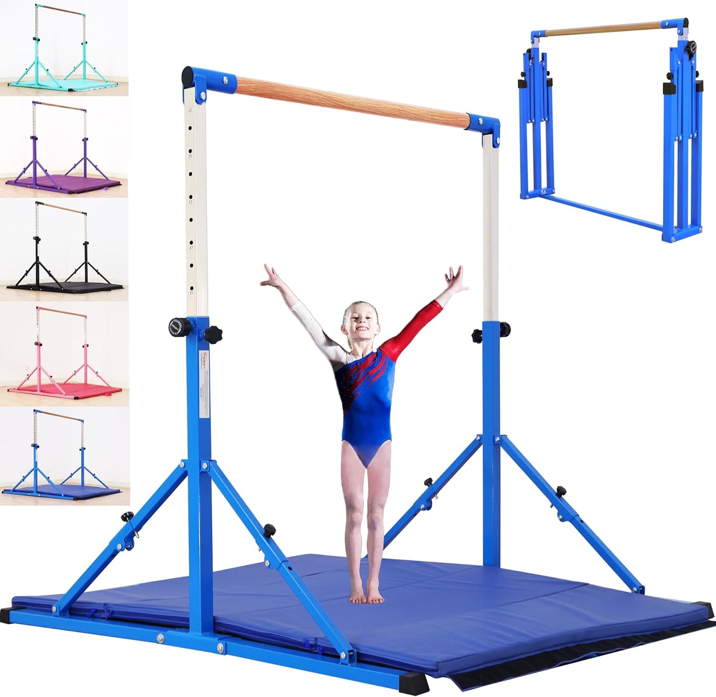 4FT/5FT Gymnastic Bar Set for Kids Home Use - Safe & Durable