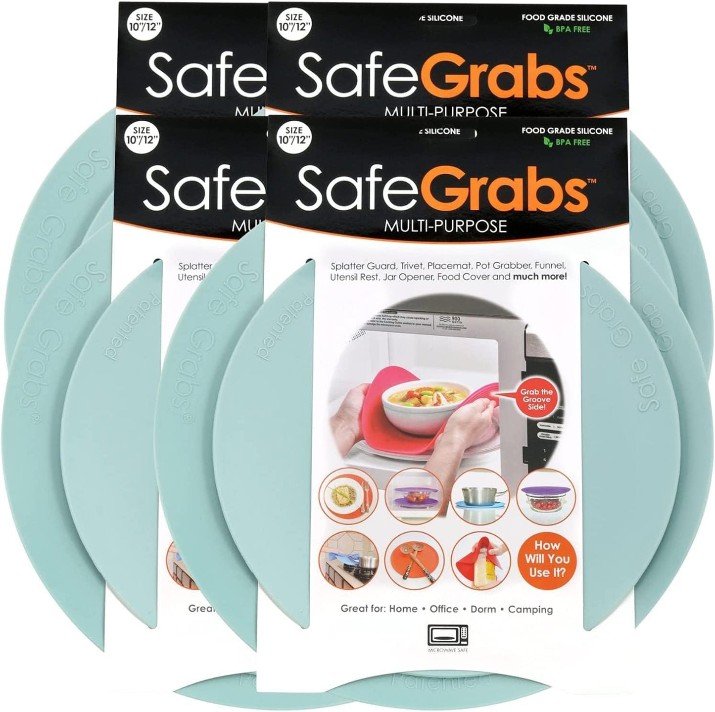 4-Pack Safe Grabs Microwave Mat | Minimize Mess!