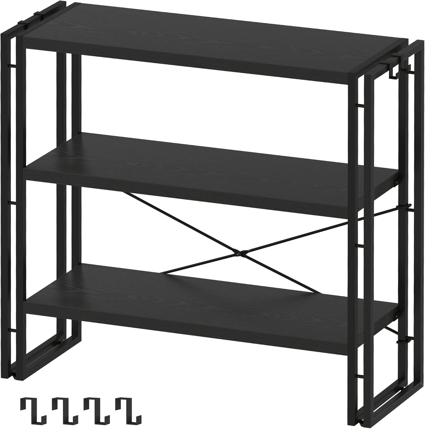 HCHQHS 3-Tier Industrial Bookcase for Stylish Organization