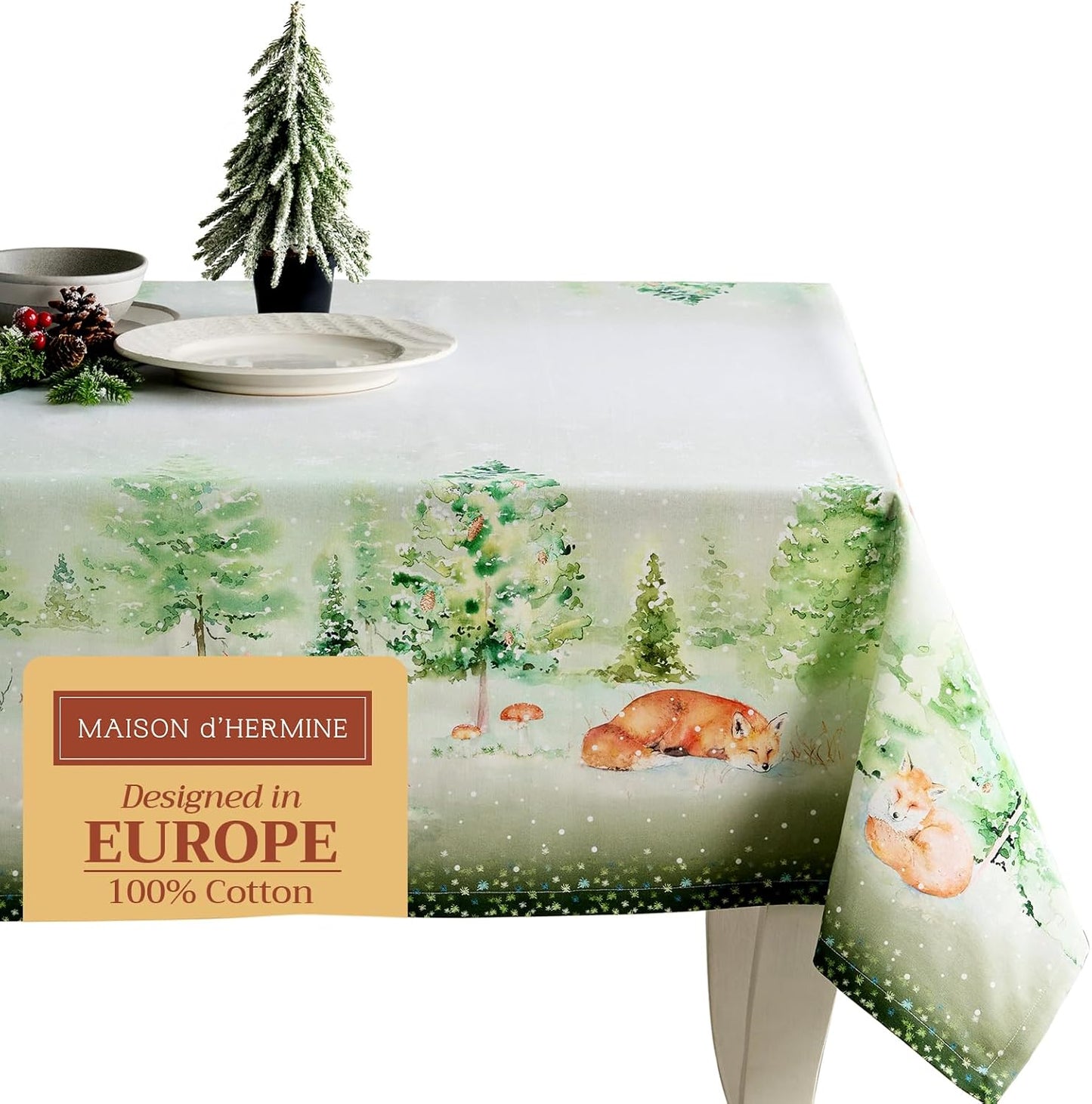 Maison d' Hermine 100% Cotton Fall Tablecloth for Dining Decor