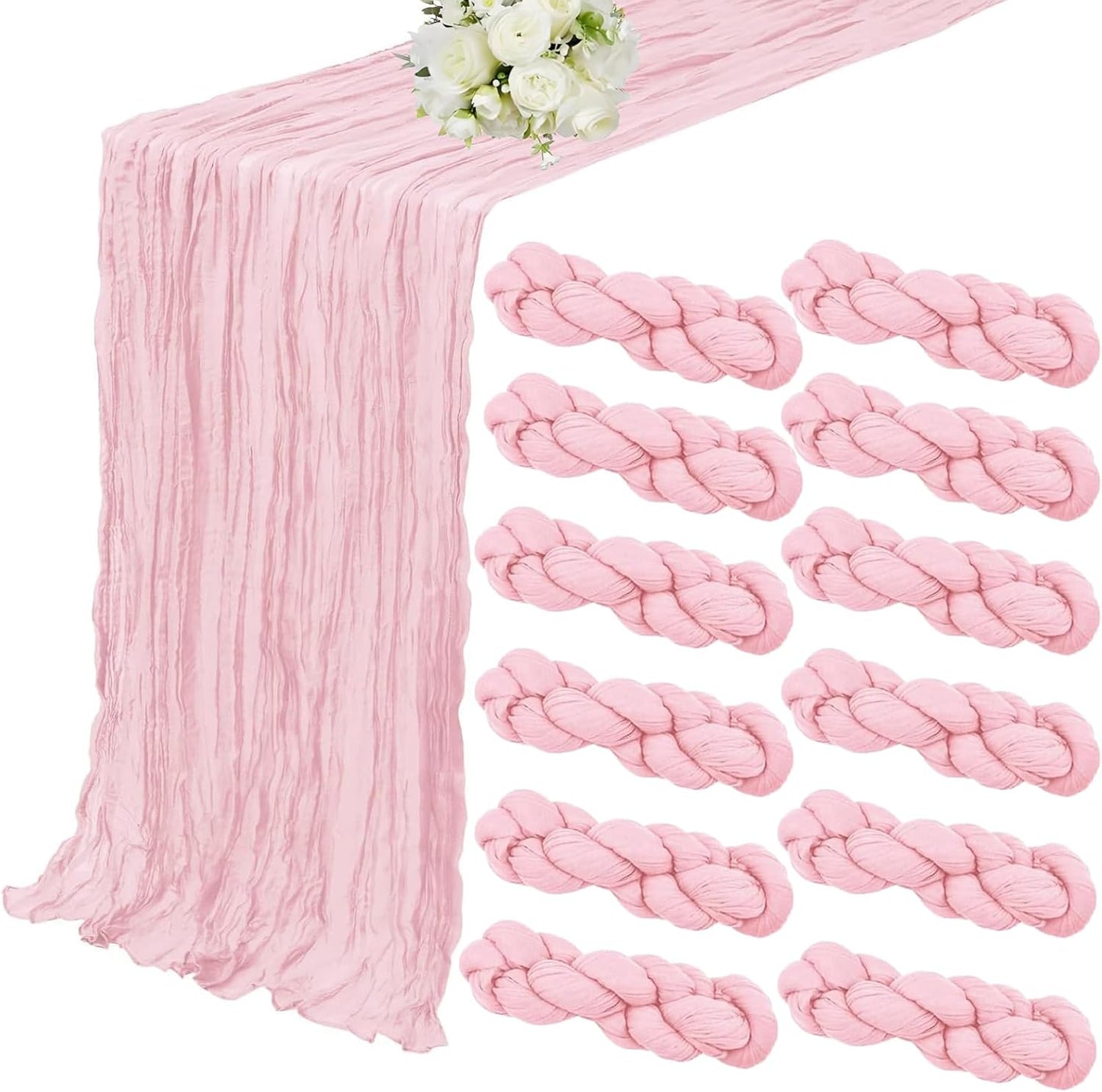 Light Pink Cheesecloth Table Runner by LearnJoyToys