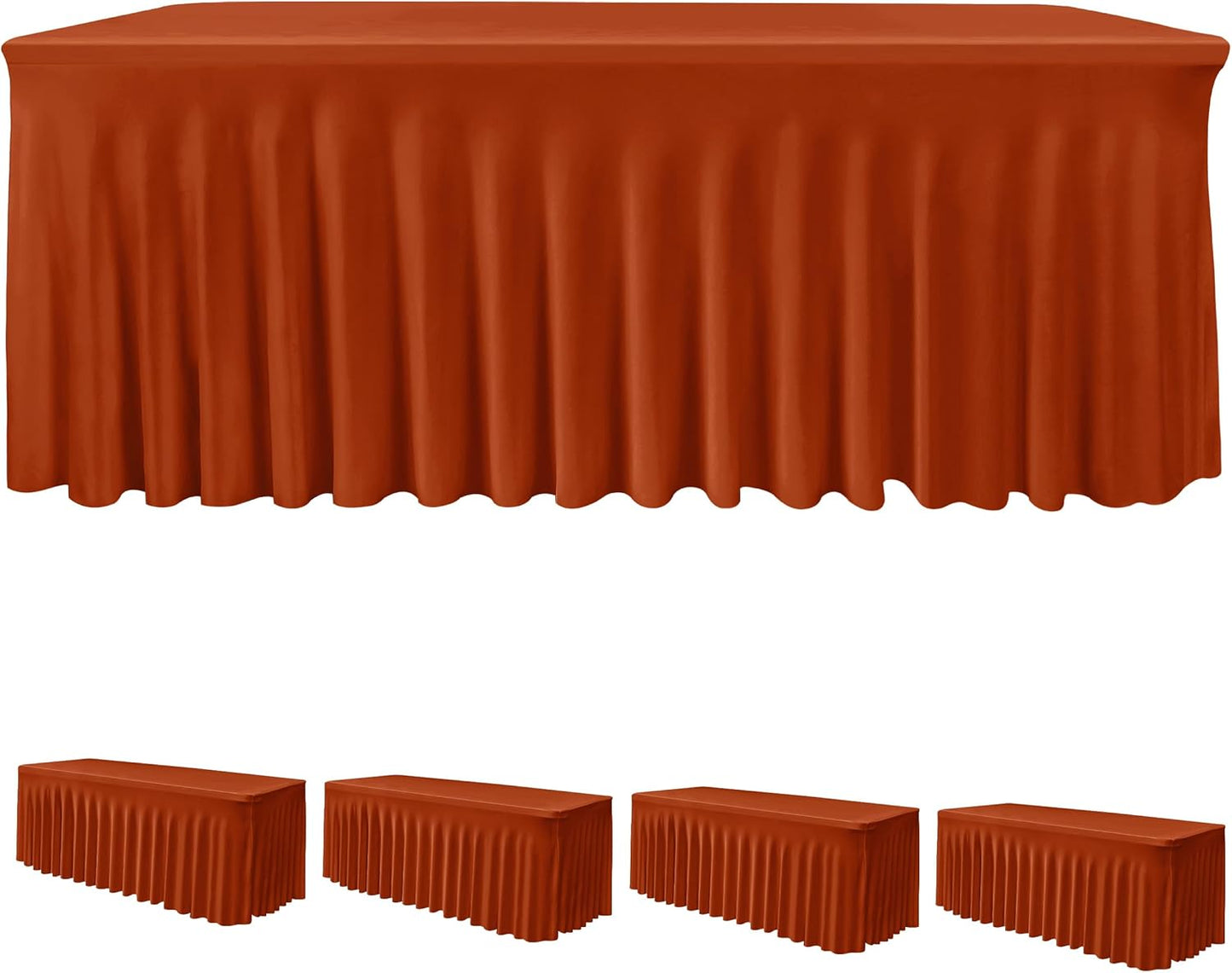 Spandex Table Skirts for 6 Foot Rectangle Tables - 4 Pack