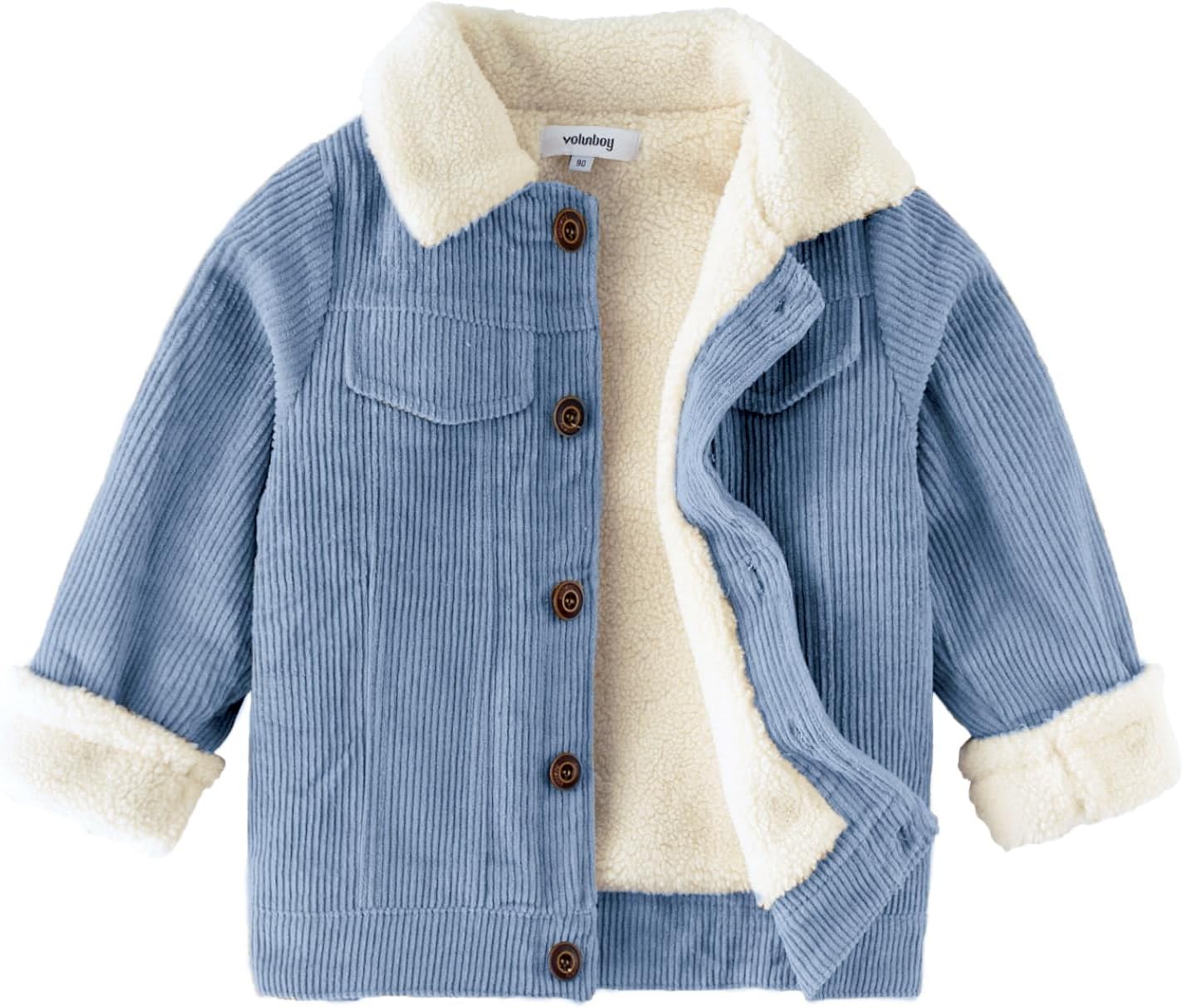 Volunboy Baby Boy Corduroy Jacket for Winter Warmth and Style