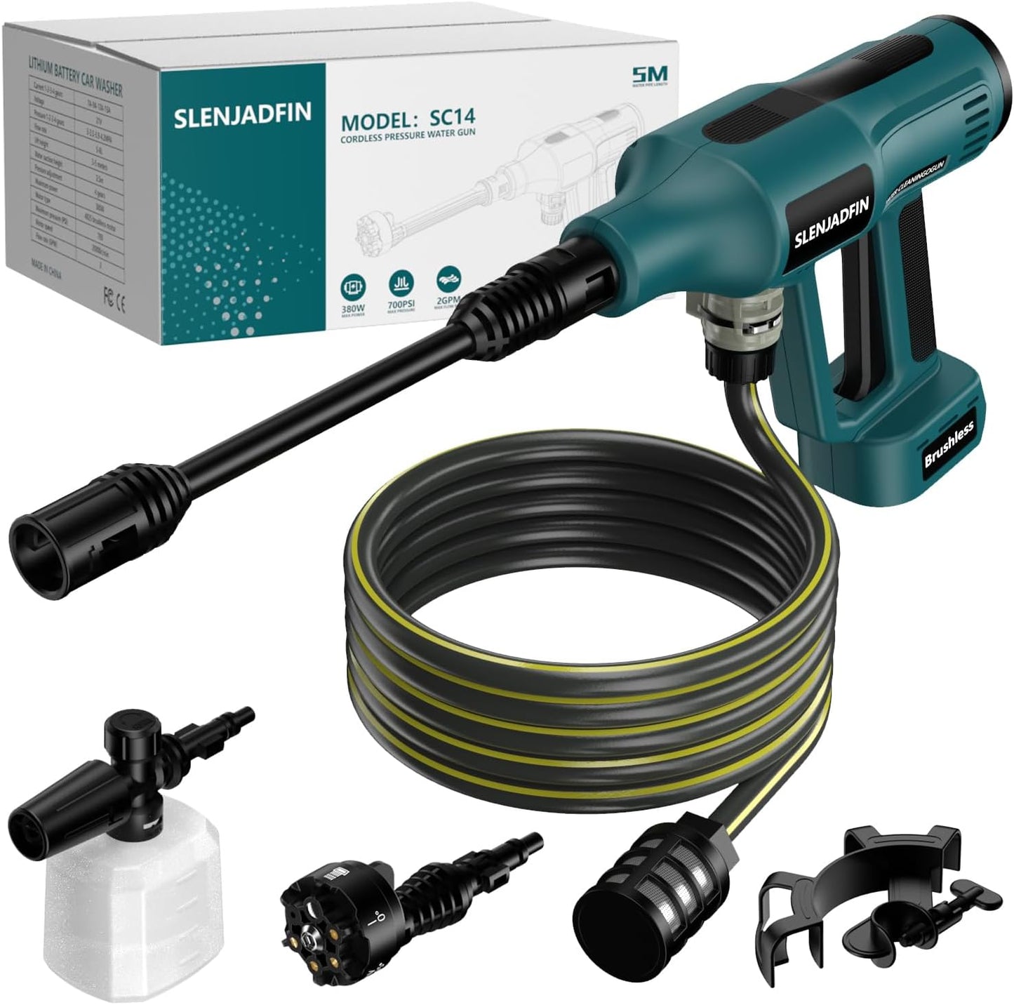 Cordless Pressure Washer for Makita 18V Battery - 700 PSI Power
