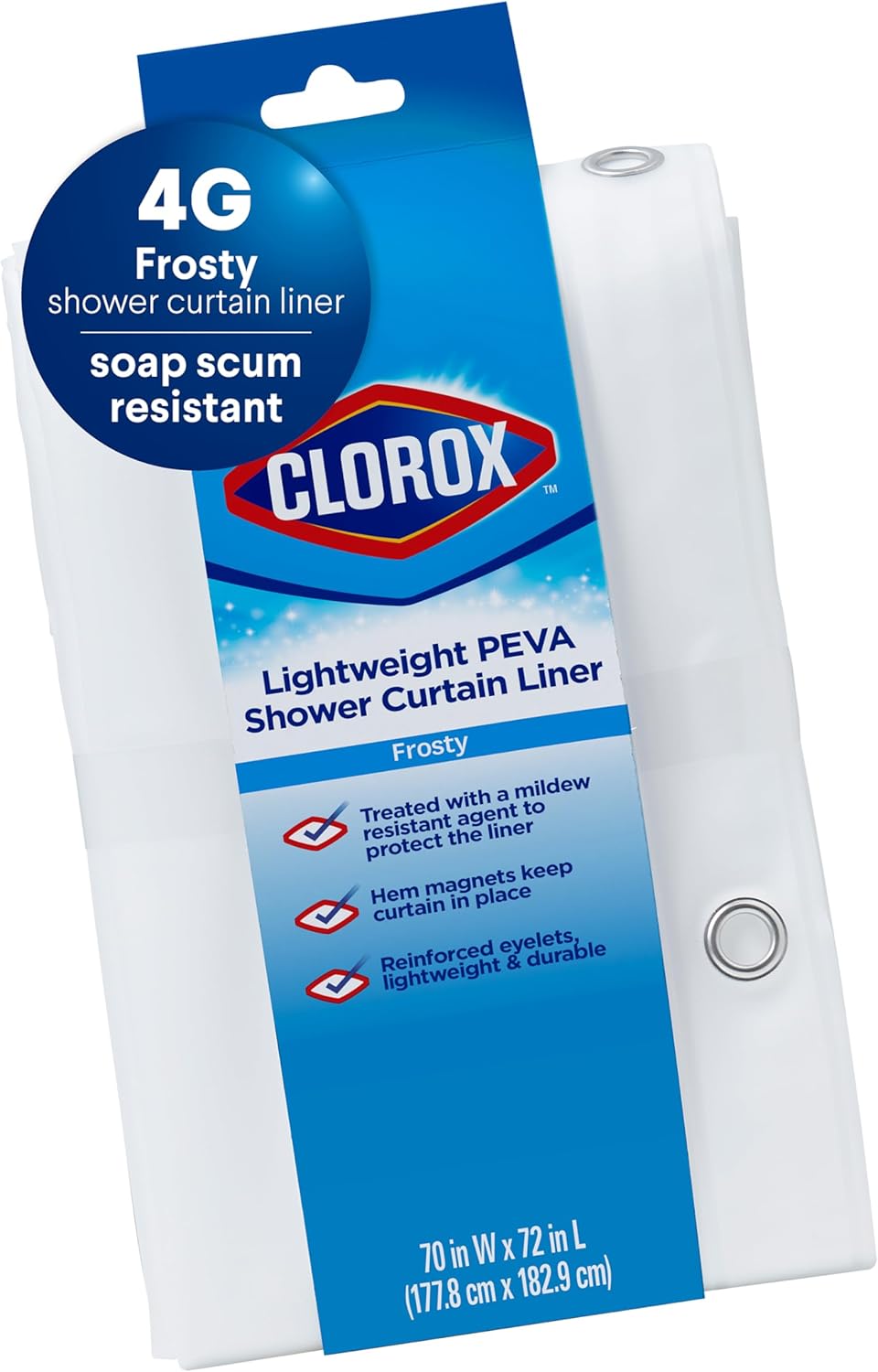 CLOROX Premium Waterproof Shower Curtain Liner