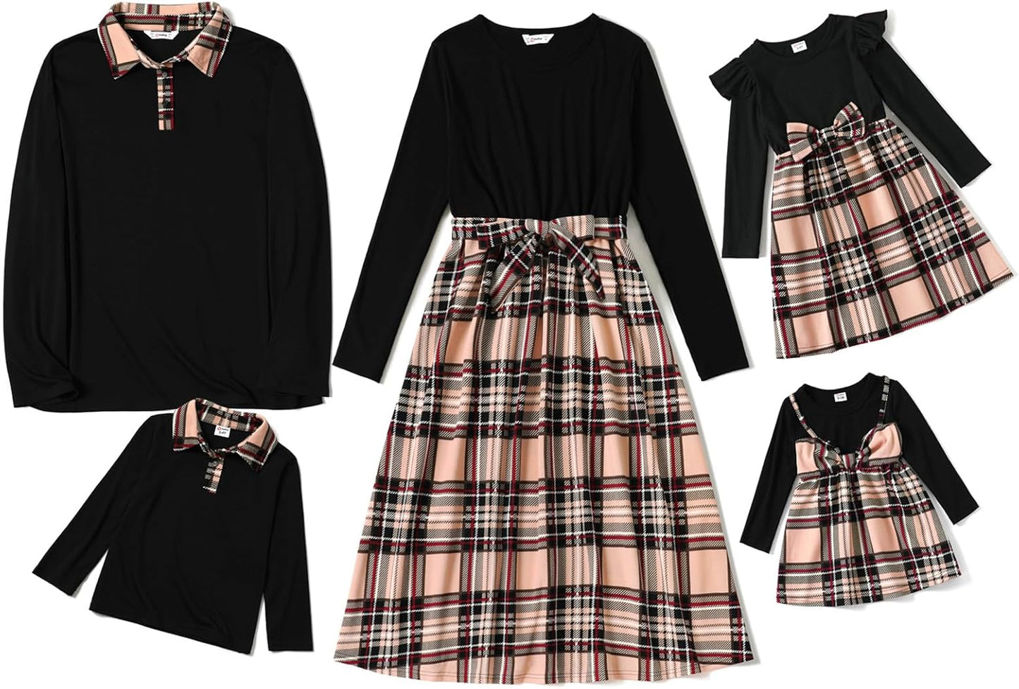 Family Matching Outfits for Mom and Kids - Stylish Plaid Set