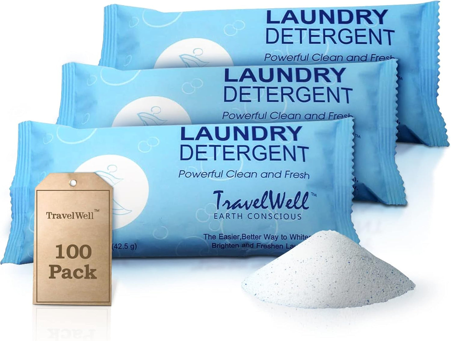 Travelwell Laundry Detergent Packets - Clean & Fresh Clothes On-the-Go