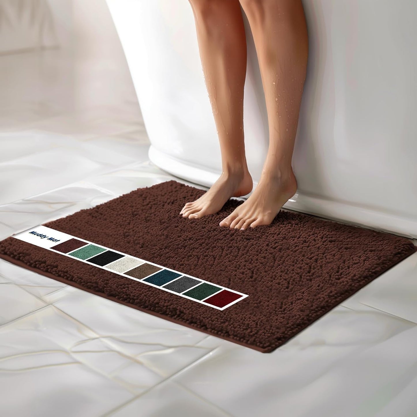 Muddy Mat Chenille Bathroom Rugs Quick Dry Microfiber Mats
