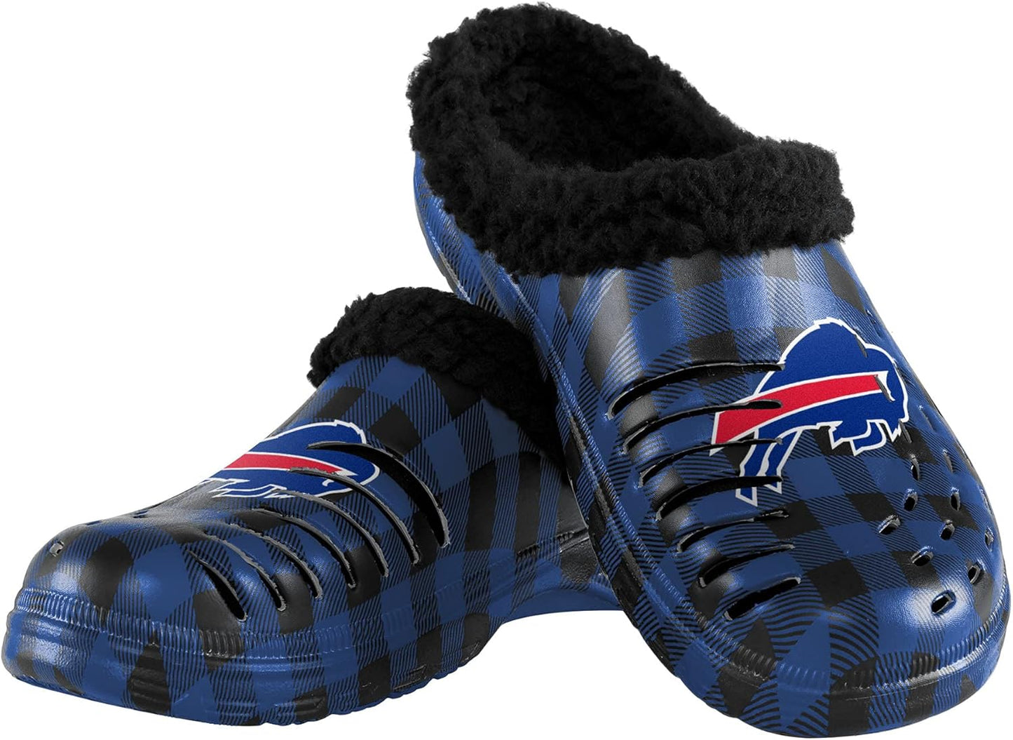 FOCO Men's NFL Team Logo Sherpa Lined Slipper Clogs